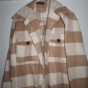 Tan & Cream Plaid Jacket
